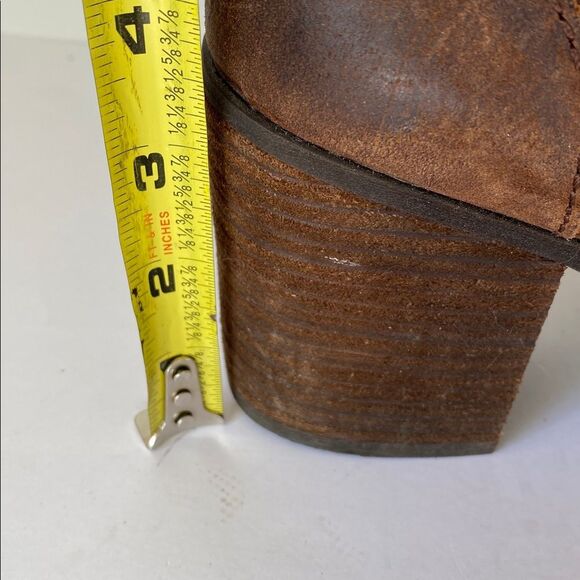 Born Cass Brown Suede Block Heel Boots Sz 8.5 Boho Moto Combat Urban Festival - Picture 11 of 15